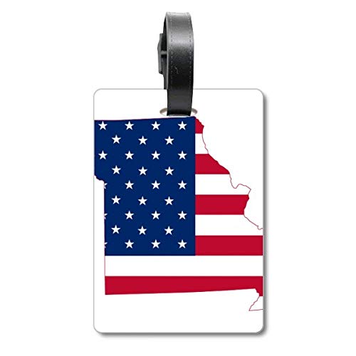 Étiquette pour valise Missouri porte-adresse bagage motif carte USA étoiles