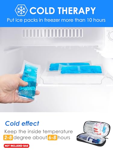 Image of YOUSHARES Ice Packs for Insulin Cooler Travel Case - TSA Approved Medicine Cold Pack for Air Travel, Reusable Mini Freezer Packs Small Diabetic Cooling Flight Ice Bags 4 Packs