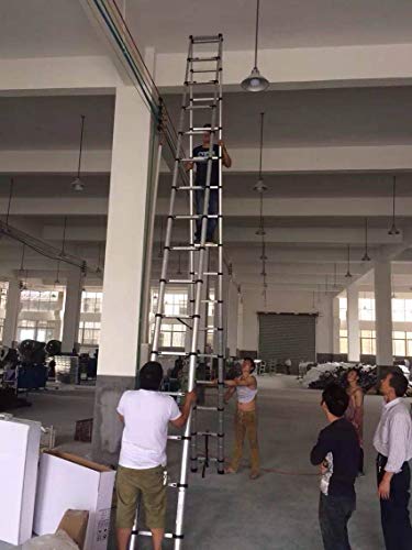 20ft Telescopic Professional Folding Aluminum Multi Purpose Telescoping Ladder Extension Ladder with Spring Loaded Locking (Ladder 5.4M+ 5.4M)
