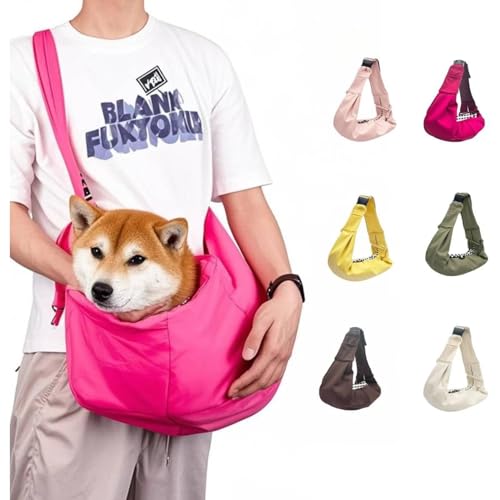 Vlwmペットスリング キャリーバッグ 犬猫兼用(中型犬用)15kgまで対応 肩パッド&クッション付き 360°メッシュ窓・強化底板・二重安全ロック お出かけ用両肩対応バッグ 脱走防止ベルト+大容量収納ポケット付 (赤)