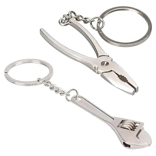 Image of Mini Portable Hand Tool Keychain Adjustable Key Spanner Wrench Universal Chain Universal For Gift. (Mini Wrench+Mini Wire Stripper)