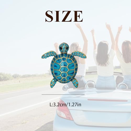 Image of ORIESSE Car Decals 3pcs Sea Turtle Stickers 3D Metal Emblem Badge Women Car Decor Mini Blue Turtle Ocean Beach Themed Decorations Car Charm