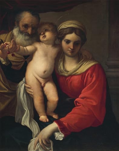 Impresion de lienzo Lady della Cherriesa de Carracci oleo texturizado de alta gama