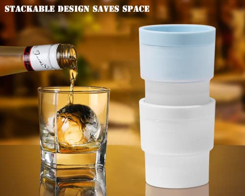 Dapower Ice Ball Maker Mold - Set Of 2, Round Ice Cube Mold, 2.4 Inch Sphere Ice Cubes For Whiskey, Cocktails, Bourbon (2, Blue) #TOP2
