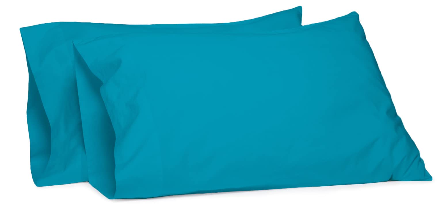 Pillowcase Cover 2 Pack 100% Egyptian Cotton 200 Thread Count Bed Pillow Cover Protectors Housewife Pillowcase Cover (50cm x 70cm) (Teal)