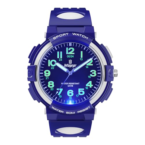 Weayege New 7 Color Kids Watches,Children Analogue Quartz Watch for Boys Girls Kids Waterproof Time Teach Watches, Kids Sport Outdoor Wrist Watches, Full HD 1080p