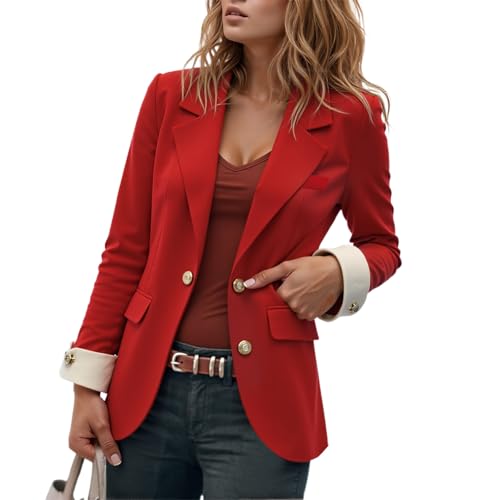 Generisch Blazer da Donna Elegante a Maniche Lunghe, Giacca Casual