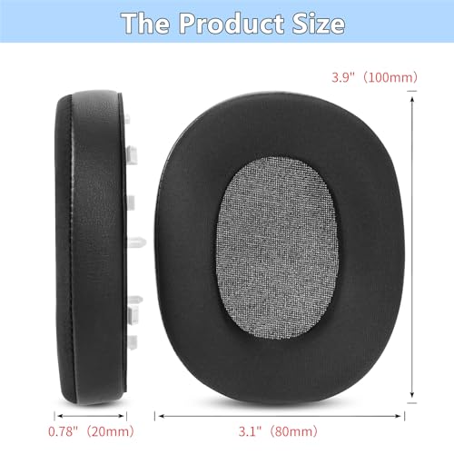 Almohadillas de Gel Refrigerante para Auriculares Reemplazo para Sony WH-1000XM6, Negro | Espuma viscoelástica de alta densidad, Cuero de proteína suave miniatura 3