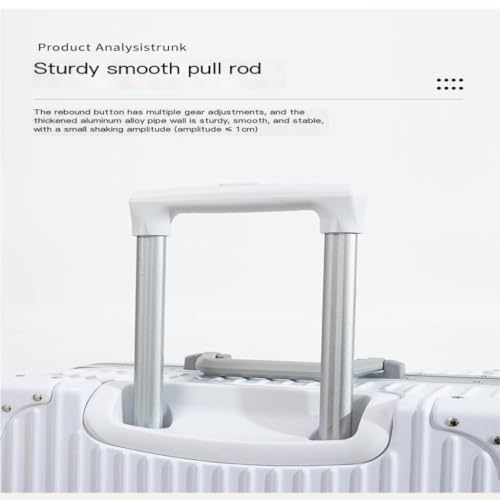 Suitcase Aluminum Frame Suitcase 20 Inches for Men and Women Trolley Suitcase for Men 24 Inches Suitcase Password Box Luggage(B,20in)3