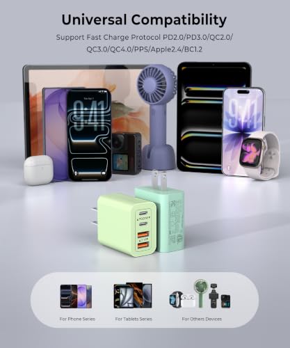 Image of [2-Pack] 40W USB C Fast Charger Block, Multiple Type C Charging Cube