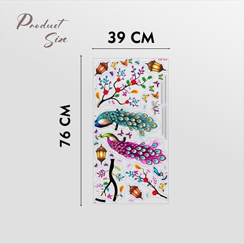 Image of Peacock wall Sticker 3D Large Big Size Living Room Home Decoration Vinyl Decorative Bird Mural Elegant Interior decor