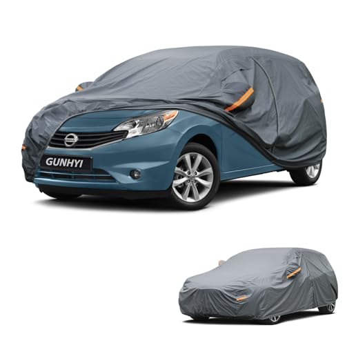 Image of GUNHYI Premium Car Cover Custom Fit Nissan Versa Note, 16 Layers Heavy Duty Car Cover Waterproof All Weather with Zipper Door for Sun Rain Snow Dust Uv Protection