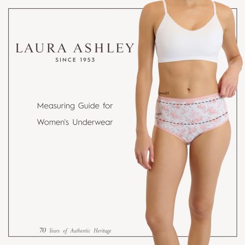 Image of Laura Ashley Women's Cotton Brief Underwear Set, High-Waisted Panties for Women, 5-Pack