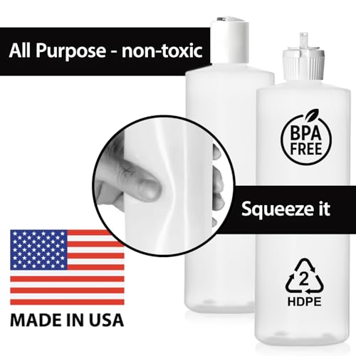 Bar5F Plastic Bottles, 16 oz, 3-Pack with 6 Caps, BPA-Free HDPE, Empty Squeeze Dispensing Multipurpose Containers2