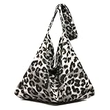 【Design Leopardato Nero Alla Moda】Le Borsa Tote Donna Con Accattivante Motivo Leopardato Nero Aggiungono Un Tocco Elegante E Giocoso Al Tuo Outfit. La Borsa Donna Grande è Perfetta Per Abbinarsi A Look Casual O Streetwear Quotidiani.