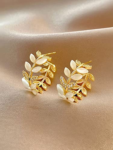 Crystal Stone Studded Half Bali Clip On Hoop Earrings