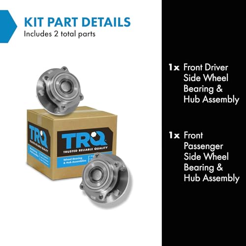 Image of TRQ Front Wheel Bearing and Hub Assembly Set 2 Piece for 06-12 Mitsubishi Eclipse 09-12 Galant 04-07 Galant GTS 04-06 LS 07-08 Ralliart 04-08 Endeavor 10-11 Endeavor