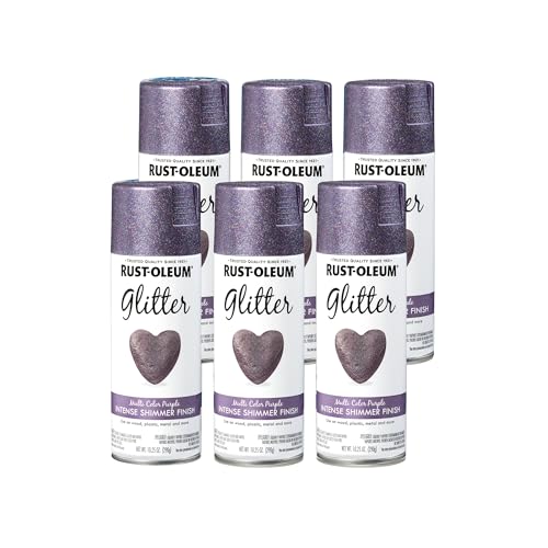 Image of Rust-Oleum 342607-6PK Specialty Glitter Spray Paint, 10.25 oz, Purple Multi-Color, 6 Pack