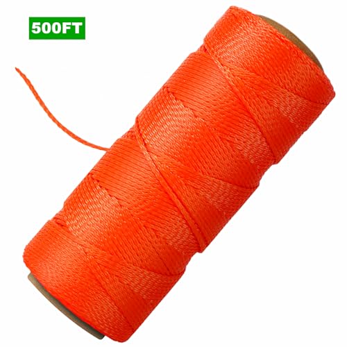 Adanluxe Mason String Line Nylon Rope, 500Ft #18 Braided Twine for Gardening, Perfect Construction String Line Level for Masonry Tools, Walk The Line, Outdoor Garden Twine for Climbing Plants