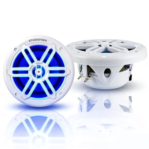 Enceintes Marines STUDIOFINIX 6,5 Pouces, 700 W, avec éclairage LED - Enceintes 2 Voies...