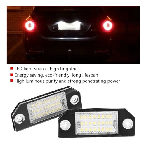 Luz de matrícula LED para Ford Focus y C-Max que soluciona placas oscuras y bombillas fundidas 6