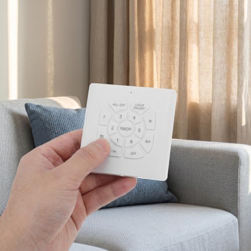 Control de ventilador de techo para regular velocidad y luz desde el panel blanco de pared 7