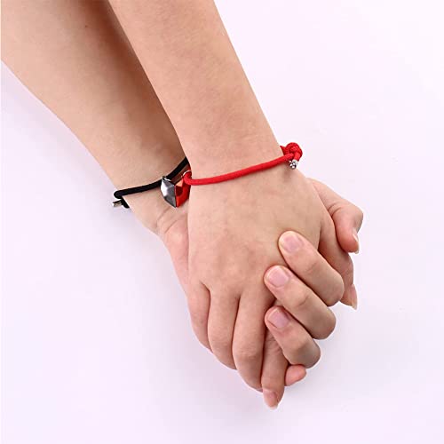 JczR.Y Attract Couple Bracelet 7 Knot Red Rope Evil Bracelet Mutual Attraction Heart Bracelet Matching Couples Bracelets Set for Him And Her Women Friendship Rope Jewelry 4 Pcs2