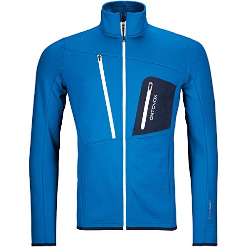 Preisvergleich Produktbild ORTOVOX Mens Fleece Grid Jacket M, Safety Blue, M