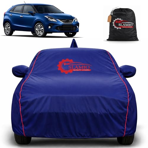 Image of Car Cover for Toyota Glanza 2019-2021 | 100% Waterproof Heavy-Duty 3-Layer Car Body Cover | All-Weather Rain, UV, Sun & Dust Protection | Custom Fit | Mirror & Antenna Pockets | Navy Blue