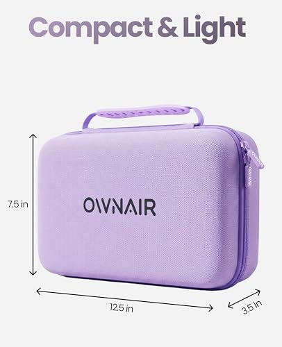 Image of Ownair Hot Air Brush Travel Case - Purple Hard Shell Organizer Bag & Storage Pouch, Portable Shockproof & Splash-Resistant Carry Case for Hair Styling Tools