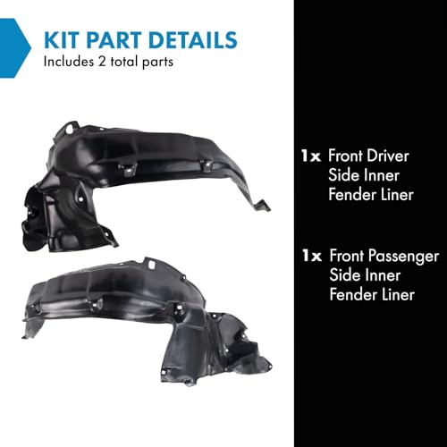 Image of TRQ Front Inner Fender Liner Set Compatible with 2005-2007 Toyota Sequoia TO1250121 TO1251121
