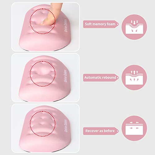 Univo Colors Pink Superfine Memory Foam Wrist Rest Soft Gel Ergonomic Mouse Pad Wrist Support For Mouse, Gaming, Computer, Laptop, Office #TOP3
