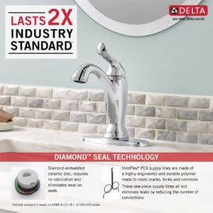 Miniatura 2 de Delta Faucet Linden - Grifo de baño de un solo agujero, grifo de baño de una sola manija, cromado, grifo de lavabo de baño, tecnología de sello de