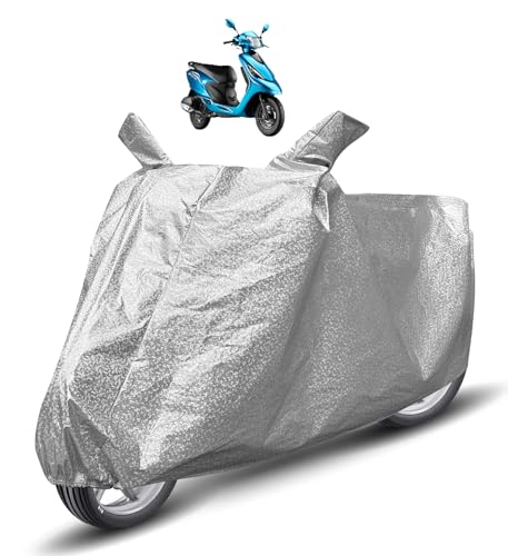Image of Auto Hub Waterproof Scooty Cover Compatible with TVS Zest Dustproof, UV Protection Two Wheeler Scooty Zest Cover - Metallic Silver