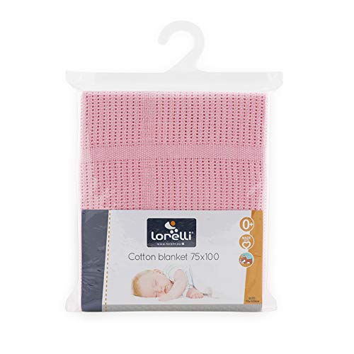 Cotton Cellular Baby Blanket 75×100 cm - Pale Pink, 75cm x 100cm