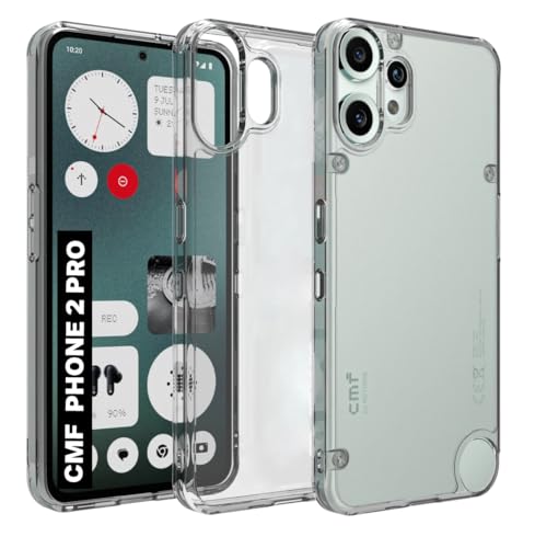 Image of RIGGEAR Shockproof Clear Hybrid Armor Back Cover Case for CMF by Nothing Phone 2 Pro /CMF Phone 2 Pro 5G (Transparent PC and TPU Bumper)