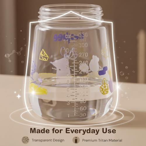 Image of BAYBEE Daffodil 330 ml Baby Sipper Bottle for Kids, Anti Spill Sipper Cup with Soft Silicone Straw with Handle & Rotating Fan | Sippy Cup with BPA Free & Non Toxic for Baby Toddlers 6 Months+ (Pink)