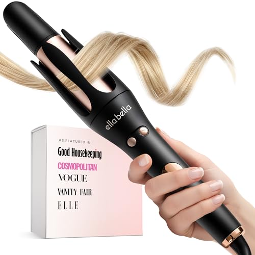 ELLA BELLA® Automatic Rotating Curling Iron • Auto Hair Curlers • Easy to Use • Digital Display to Accurately Control Temperature • Transform Your Look in Seconds • Ideal for Longer Hair