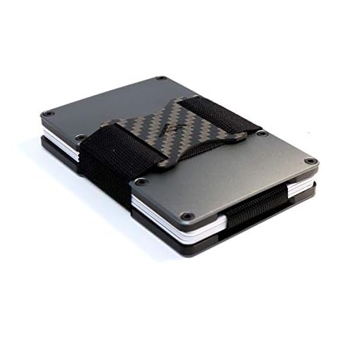Stealth Wallet - RFID Blocking Credit Card Holders - Minimalist Wallets for Cards and Notes with RFID Protection (Grey Aluminium with End Load & Elastic Cash Holder) Cover
