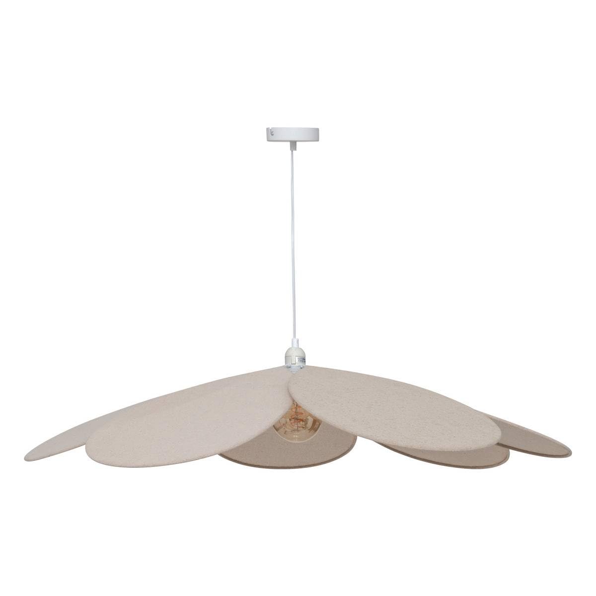 Atmosphera - Lámpara colgante Naya Beige Petal - Bombilla no incluida E27 40W - 100cm Lámpara de araña de metal bohemia para dormitorio, salón, pasillo, oficina - Altura ajustable