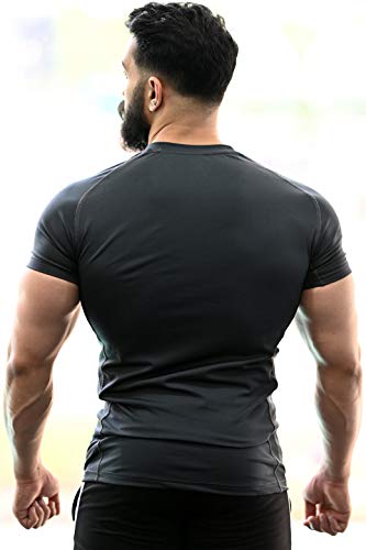 Image of FUAARK Men's Round Neck Slim Fit Gym Sports T-Shirt