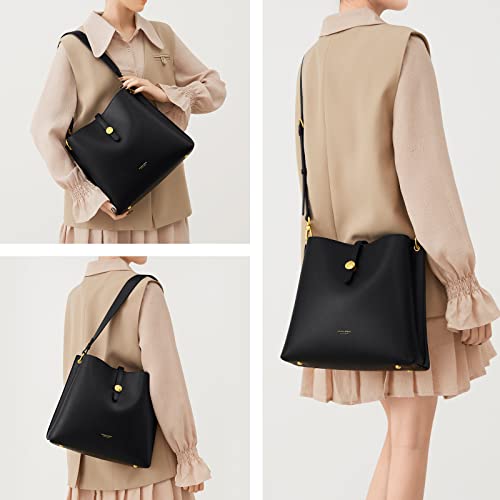 Bolso tipo tote de cuero genuino para mujer miniatura 2
