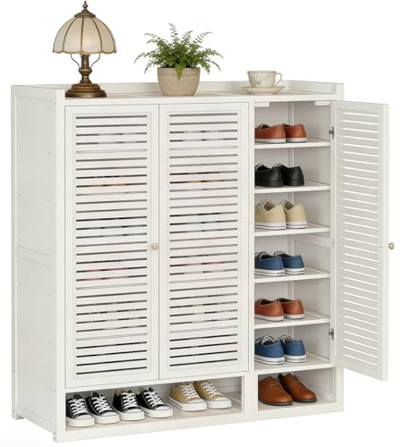 TUIYIDUO �V���[�Y���b�N ���ʔ� �|�� �V���[�Y�L���r�l�b�g 8�i 88x32x111cm ��e�� ���[�֗� �C�I �C���[���b�N ���t�� �h�o �h�L �ʋC �R���p�N�g �ȃX�y�[�X �C���� ���� �L�� �V���[�Y�{�b�N�X ���{��������t��(�z���C�g, 