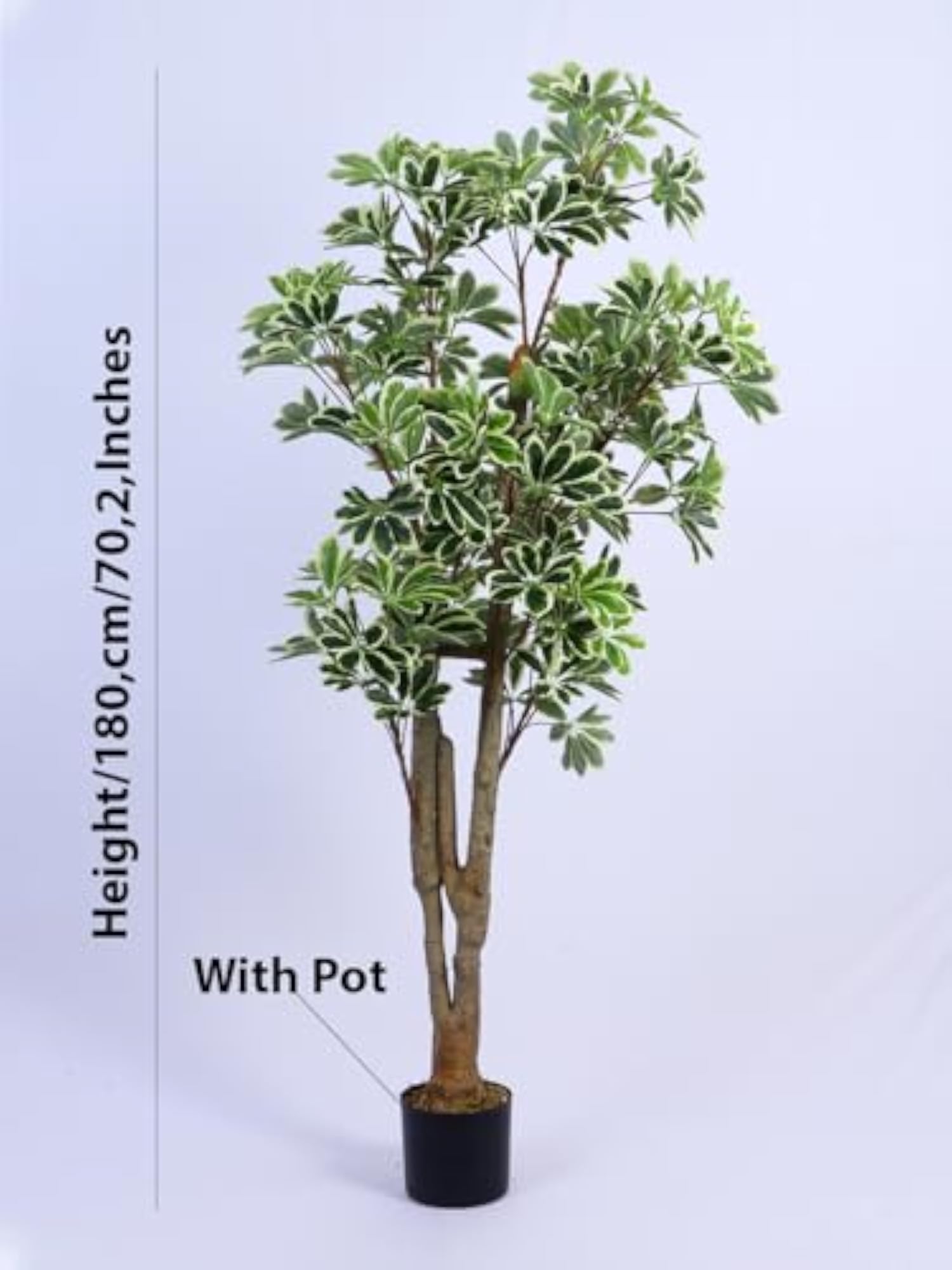 6Ft Artificial Umbrella Schefflera Tree in Pot