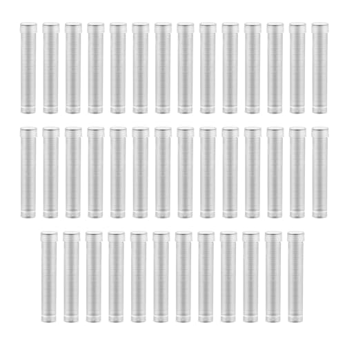 HUAZIZ 40 Piezas Tubo de Laboratorio de 10ml de Plástico, Tubos de Ensayo Congelados de Plástico Transparente, Tubos de Ensayo de Plástico con Tapa, Marcas Graduadas
