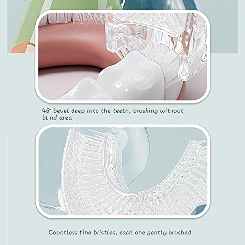 Mllkcao Children's U-shaped Toothbrush Silicone Toothbrush Baby Portable Silicone Toothbrush, Pink