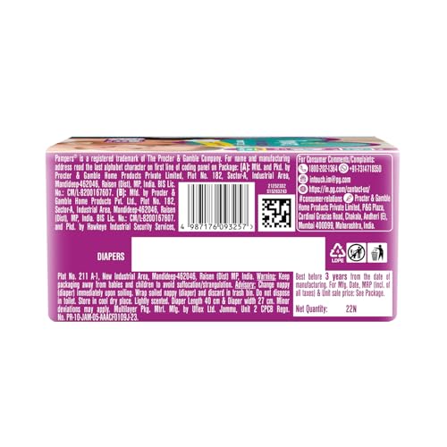 Image of Pampers Active baby Tape Style baby Diapers, Small (S), 22 pcs, 3-8kg, Adjustable Fit with 5 Star Skin Protection Diapers, 1 count