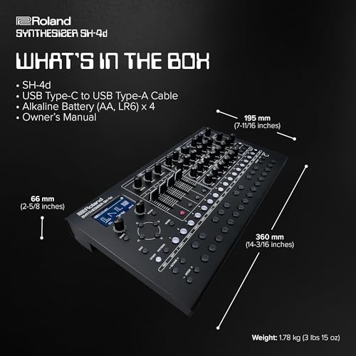 Image of Roland SH-4d Compact Desktop Synthesizer | 11 OSC Models | Professional Sound Design Tools | Perfect for Studio & Stage | Hands-On Workflow | Multitimbral Pattern Sequencer | Extensive FX