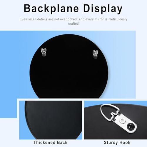 Image of Alfa Design 24 Inch Asymmetrical Irregular Wall Mounted Mirror | Black Wooden Frame | Aesthetic Decor Decorative Mirror for Bathroom Vanity Mirror, Farmhouse, Living Room, Bedroom & Entryway