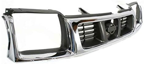 Miniatura 2 de Compatible con 98-00 Frontier Pickup Truck Front Grill Assembly Chrome w/Gray Insert